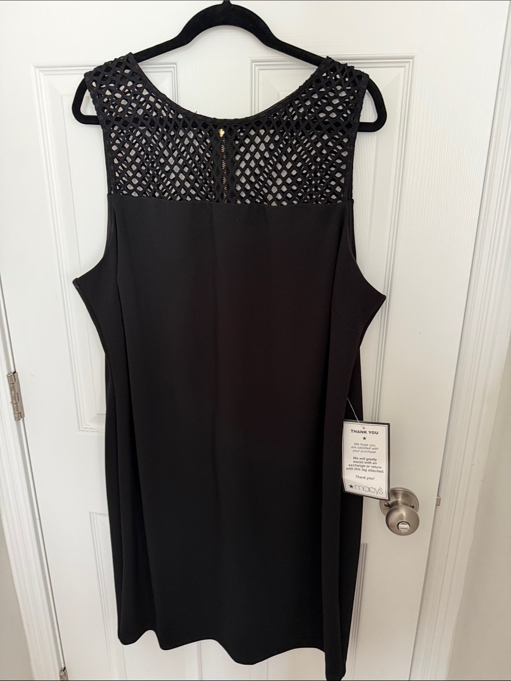 B. Darlin Black Sleeveless Dress with Crochet Yoke